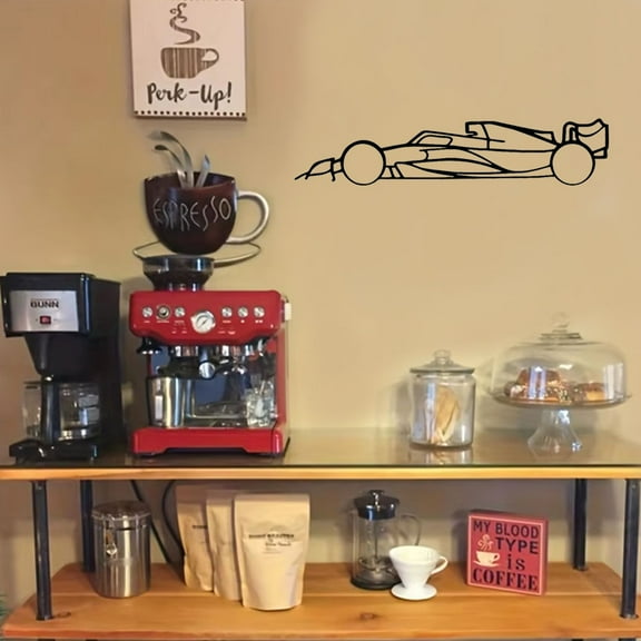 1pc Metal Car Racing Silhouette Wall Art - Modern Home Decor for Living Room, Bedroom, Patio & Garage - Unique Gift for Car Lovers, Automotive Enthusiasts - Man Cave, Teen Room Decor