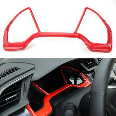 GZYF ABS Red Dashboard Decorative Frame For Honda 10th Civic Hatchback