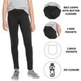 thumbnail image 2 of 2-Pack Girl's Super Stretchy Slim Fit Ponte Pants (Sizes, 4-20), 2 of 5