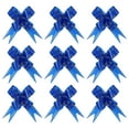 thumbnail image 1 of Uxcell 4" Lazos de regalo de Navidad, lazos de tirón para cestas, cinta de envoltura de regalos, paquete de 20, azul oscuro, 1 of 7