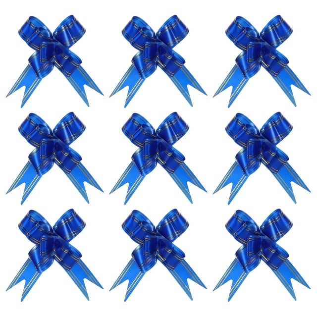 Uxcell 4" Lazos de regalo de Navidad, lazos de tirón para cestas, cinta de envoltura de regalos, paquete de 20, azul oscuro