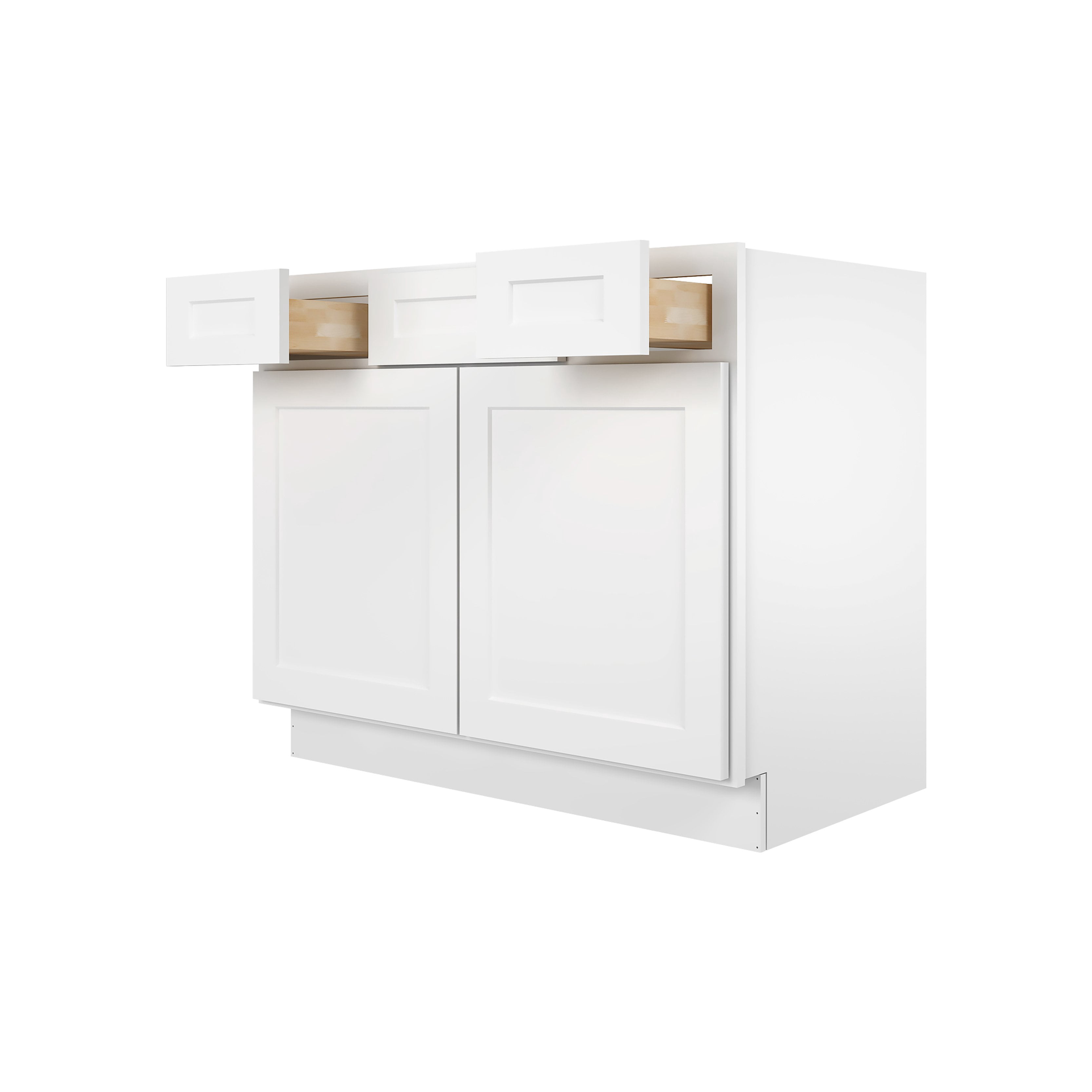 Furinno 2-Drawer Shaker Bath Vanity Cabinet without Top, Ready to Assemble, 21 D x 42 W x 34.5 H, White