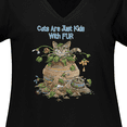 thumbnail image 4 of Inktastic Cats are Just Friends with Fur Cat in Flower Women's Plus Size V-Neck T-Shirt, 4 of 5