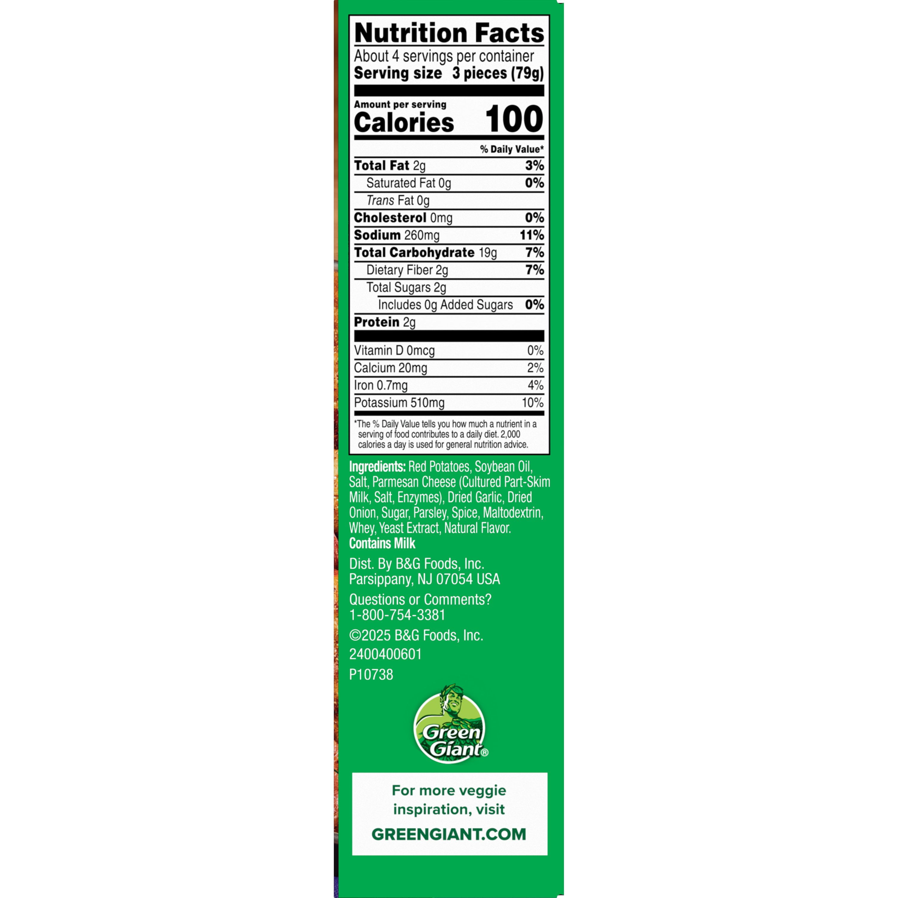 Green Giant Crispy Smashed Potatoes, Garlic Parmesan, 12 oz Box (Frozen Vegetables)