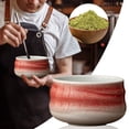 thumbnail image 1 of Noothes Cooking Utensils,Coke Japanese Ceramic Matcha Bowl Set | Set With Mouth Tea | White And Red Rice Tea | Grade | Hand Made Matcha Tools | For Tea, 1 of 7