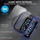 thumbnail image 2 of KAIYANG 2 fundas rígidas para reloj inteligente de PC + protector de pantalla de vidrio templado para Apple Watch Series 9/8/7 de 45 mm, estilo E, Apple Watch Series 9 4, azul oscuro, 2 of 5