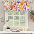 thumbnail image 3 of Spring Floral Valances for Windows, Watercolor Colorful Botanical Summer Light Filtering Kitchen Curtains, Rod Pocket Window Valance Curtains for Living Room Bedroom, 60" W x 18" L, 2 Panels, 3 of 9