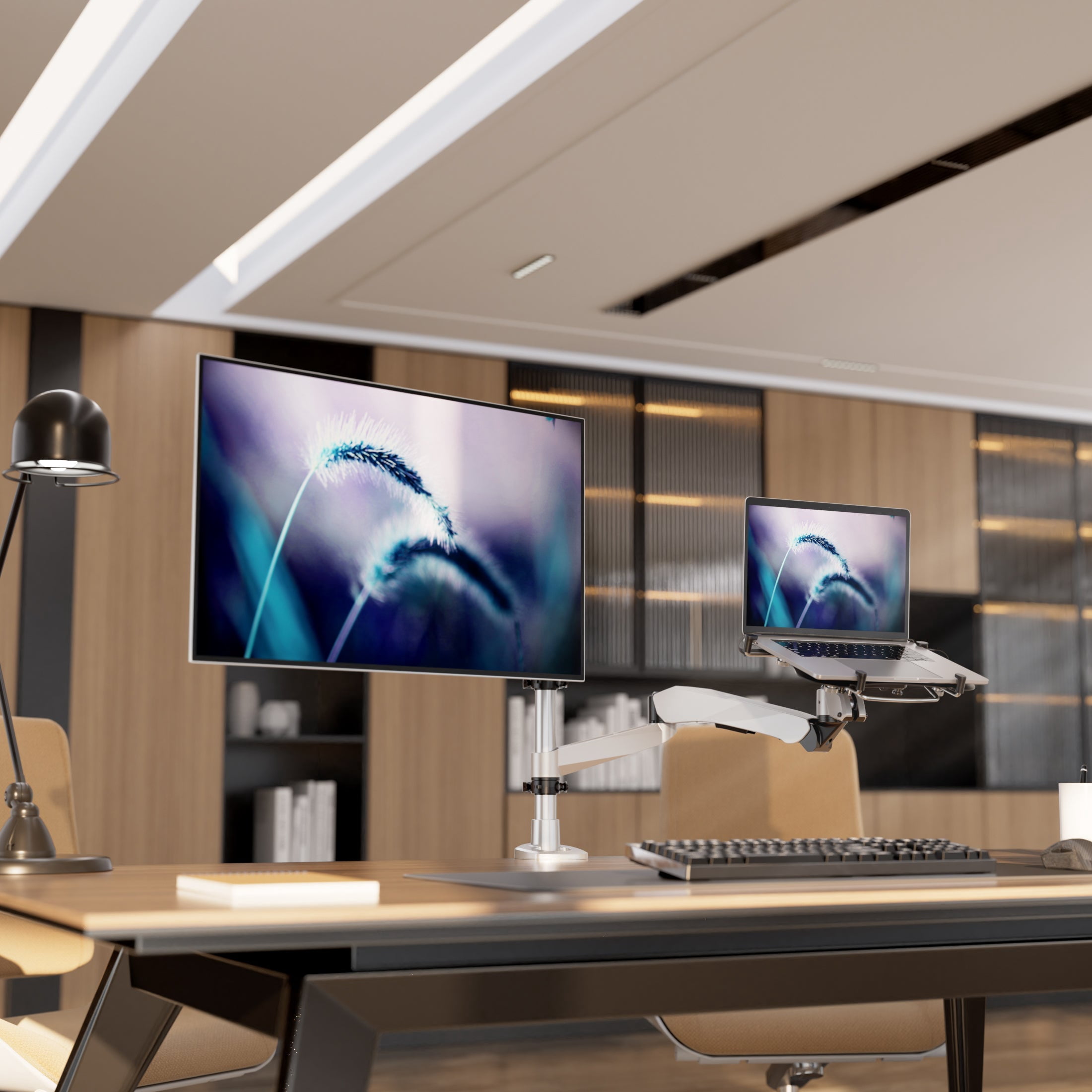 Clix Series Full Motion Single Monitor and Laptop Mount with Cooling Fan
