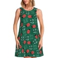 thumbnail image 1 of Easygdp Good Luck Ladybug para Vestido Transpirable de Mujer, Vestido Suelto de Manga Corta con Pliegues y Bolsillos para el Verano, 1 of 7