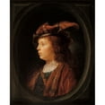 thumbnail image 2 of Gerrit Dou 15x18 Black Ornate Wood Framed Double Matted Museum Art Print Titled - Head of a Youth (circa 1650), 2 of 5
