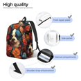 thumbnail image 4 of KLL Vintage Colorful Flower French Bulldog Print Travel Laptop Backpack - College Backpack Business Work Bag Nurse Bag Casual Daypack for Weekender Business Hiking -Medium, 4 of 6