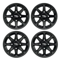 RockTrix RT102 4pc 14in ATV Wheels 4x110 Rims, 14x7, 5 2 Offset, For ATV UTV with IRS (Independent Rear Suspension), Compatible with Honda Kawasaki Yamaha Suzuki 4/110 (Set of 4)