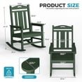 thumbnail image 3 of Oversized HDPE Outdoor Rocking Chair, All-Weather High Back Porch Rocker, Green, 3 of 7