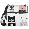 thumbnail image 2 of Animals Plants Pattern Stripes Lines Zipper Binder Bag 3 Ring Binder Bag,Large Capacity Durable Binder Organizer Bag, 2 of 8