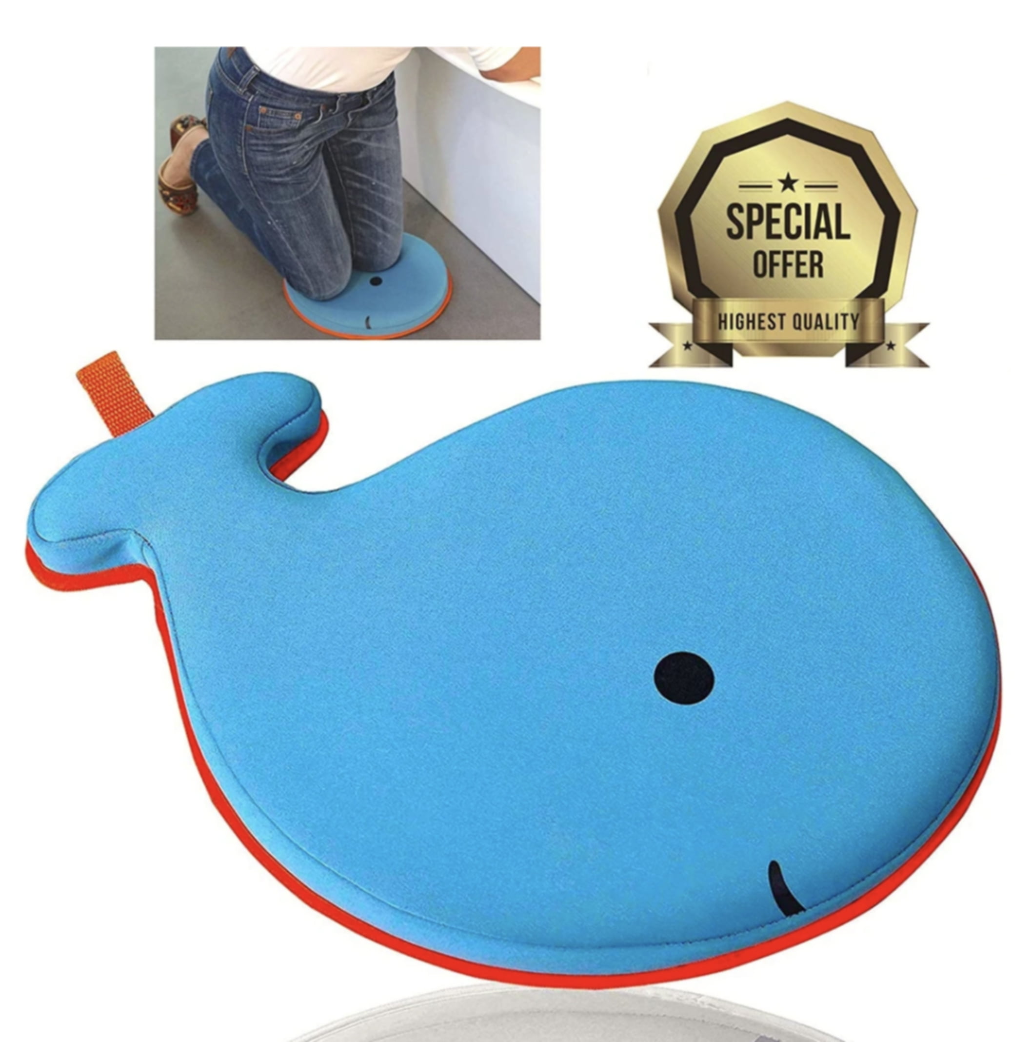 Baby Bath Kneeling Pad Cute Whale Padded Cushion for babies and toddler bathing