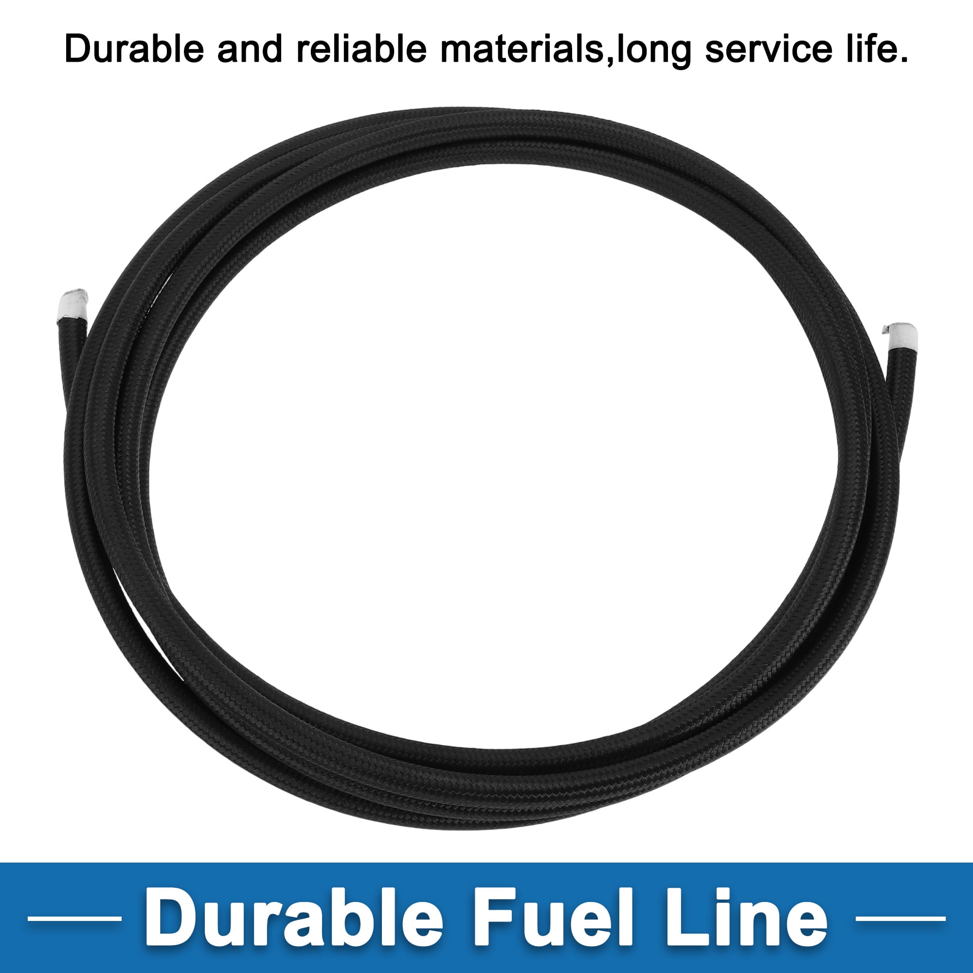 Unique Bargains AN6 Fuel Line Hose 15ft Vacuum Hose Automotive Fuel Hose Black