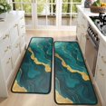thumbnail image 4 of Kitchen Rugs Sets Of 2,Teal and Gold Marble Glitter Dots Pattern Anti Fatigue Kitchen Mat Rugs Non Slip Washable,Decorative Kitchen Floor Mats for Kitchen,Sink,Laundry,17"x47"+17"x47", 4 of 5