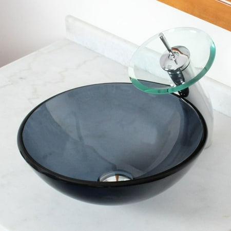 Elite Tempered Glass Round Bowl Vessel Bathroom Sink - Walmart.com