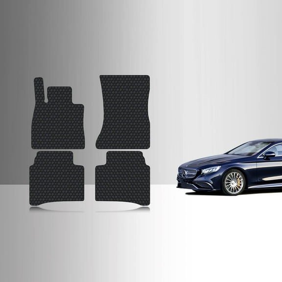 ToughPRO Front   2nd Row Mats Compatible with Mercedes Benz S450 S550 2015 - All Weather Heavy Duty (Made in USA) Black Rubber