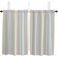 thumbnail image 2 of Colorful Striped Kitchen Curtains 54 Inches Long, Modern Abstract Multi-color Striped Rod Pocket Window Curtains Panels for Bedroom/Bathroom/Nursery, Light Filtering Treatment Curtains Drapes 42"x54", 2 of 5