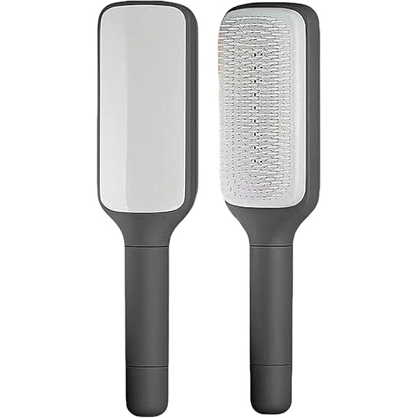 wonima44 Self Cleaning Hair Brush hair brush with Retractable Bristles for Women Long Hair Thick Hair (Grey)