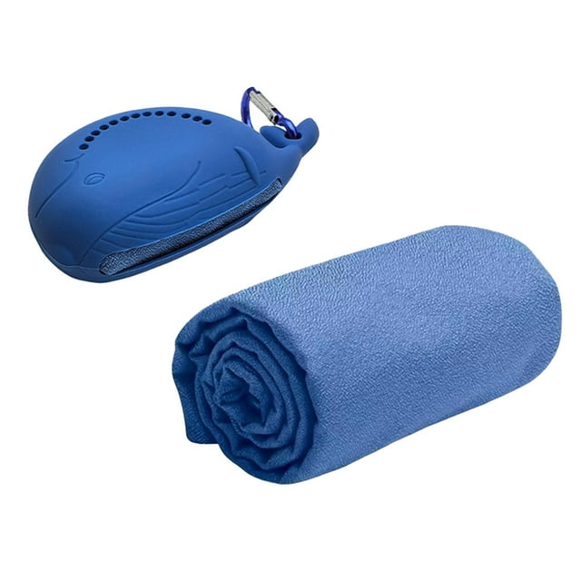 Toalla de gimnasio, toalla de microfibra para cuello y cara, suave y fresca, ideal para fitness, baloncesto, senderismo, jogging y actividades al aire Azul oscuro