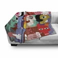 thumbnail image 3 of Fine Art Soft Flannel Fleece Throw Blanket, Cubism Style Mixed Human with Trippy Digital Abstract Effects, Cozy Plush for Indoor and Outdoor Use, 60" x 80", Multicolor, by Ambesonne, 3 of 6