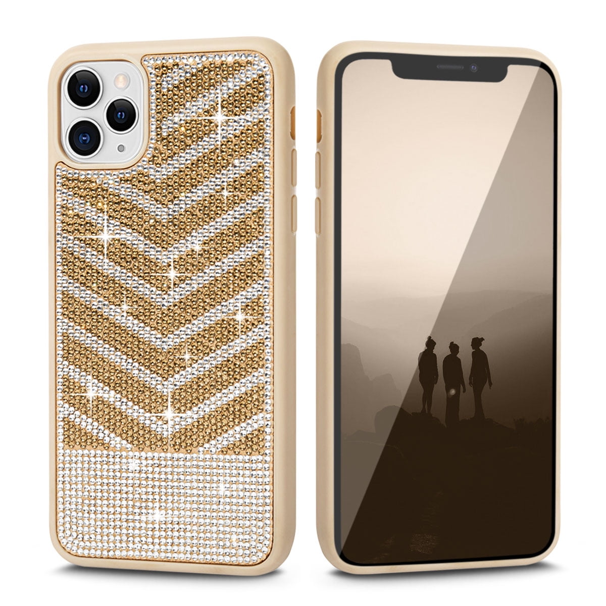 Iphone 11 Pro Max Case Cellularvilla Luxury Bling Glitter Rock Crystal Diamond Back Hard Pc Studded Soft Tpu Bumper Shockproof Case Cover For Apple Iphone 11 Pro Max Walmart Com