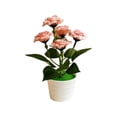 thumbnail image 5 of Artificial Rose Flower Potted Plant, Small Fake Flower Arrangement with Pot for Home Office Desk Decor, 5 of 6