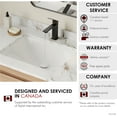 thumbnail image 4 of Stylish Undermount 20 ¾"Wx 15 ½"D White Porcelain Rectangular Bathroom Sink with 2 overflow rings P-200, 4 of 10