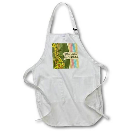 

3dRose Bloom Where You are Planted Medium Length Apron 22 by 24-inch With Pouch Pockets