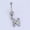 N, variant on Letters A-Z Charming Body Piercing Crystal Rhinestone Navel Belly Button Ring-C