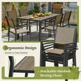 thumbnail image 5 of Homall 7-Piece Outdoor Dining Set, 6 Textilene fabric Patio Armchairs & Rectangular Dining Table with Metal Frame, Brown, 5 of 7