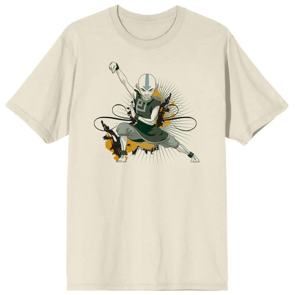 Avatar The Last Airbender Aang Bending Men's Natural Graphic Tee - M