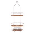 thumbnail image 2 of Utopia Alley SHC6TK Tia Rustproof Over the Shower Caddy  Teak Shelves  3 Shelf, 2 of 5