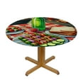 thumbnail image 3 of PIKWEEK BBQ Party Themes Round Fitted Tablecloth Elastic Edge Waterproof Oil-Proof Table Cover Stain-Resistant Table Cloth Fits Round Tables, 3 of 7