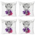 thumbnail image 1 of Travel Throw Pillow Cushion Case Pack of 4, Adventure Themed Sketch of a Vintage and Dreamy Aircraft Drawn by Hand, Modern Accent Double-Sided Print, 4 Sizes, Violet Charcoal Grey, by Ambesonne, 1 of 2