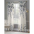 thumbnail image 4 of Blue Eucalyptus Leaf Sheer Curtains 2 Panels Set Spring Country Farmhouse Plants Leaves Linen Sheer Window Curtains Light Filtering Rod Pocket Voile Drapes for Bedroom Living Room 52"X96", 4 of 8