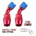 thumbnail image 1 of AN6 8 10 Oil Fuel Hose Swivel Anodized Aluminum Straight Elbow 45 90 Degree Fuel Oil Hose End Reusable~2865, 1 of 1