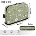 thumbnail image 3 of Vertical Pencil Case Pencil Bag Pencil Cases Large Capacity Storage Pencil Box Paintbrush Box Office Supplies Box Green White Flower, 3 of 7