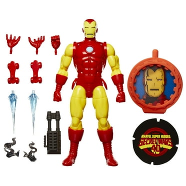 Marvel Legends Series Secret Wars Iron Man, Retro Marvel Comics Collectible Action Figure (6”)