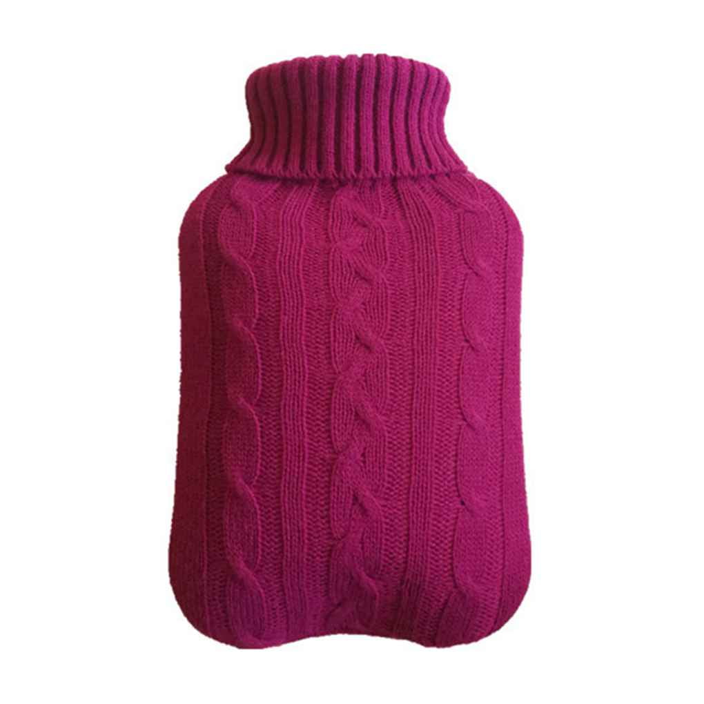 Discount.Home Portable 2000ml Hot Water Bottles Cover Knitted Winter Warm Hand Warmer Water Bag Knitting Clothes