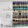 thumbnail image 3 of Retro Farm Animals Shower Curtain, Waterproof Shower Curtains for Bathroom, Country Cow Pig Chicken Turquoise Wood Washable Fabric Bathtub Curtain Set Bath Decor with 12 Hooks Standard 72"x72", 3 of 8
