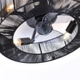 thumbnail image 5 of Matte Black Flush Mount Ceiling Fan, 18Inch Contemporary Enclosed Ceiling Fan with Remote, 3 Blades, Caged Ceiling Fan Light for Living Room Bedroom, 5 of 9