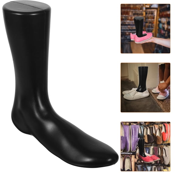 Clispeed 2Pcs Foot Socks Model Foot Display Props Black PE Women Type Art Creation