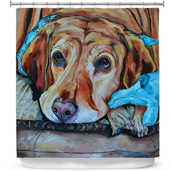 Shower Curtains 70" x 93" from DiaNoche Designs by Patti Schermerhorn - Yellow Labrador