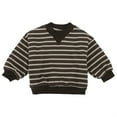 thumbnail image 1 of MIASHUI Chandail en Molleton pour Filles Hauts Bébé Filles Garçons Chandail Rayé Col Rond, Café, 3-4 Ans, 1 of 9