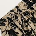 thumbnail image 5 of Prdecexlu Summer Skirts for Women 2025 Tiered Pleated Vacation Elastic High Waisted Long Skirt A-Line Loose Boho Floral Print Beach Drawstring Swing Maxi Skirt Khaki M, 5 of 7