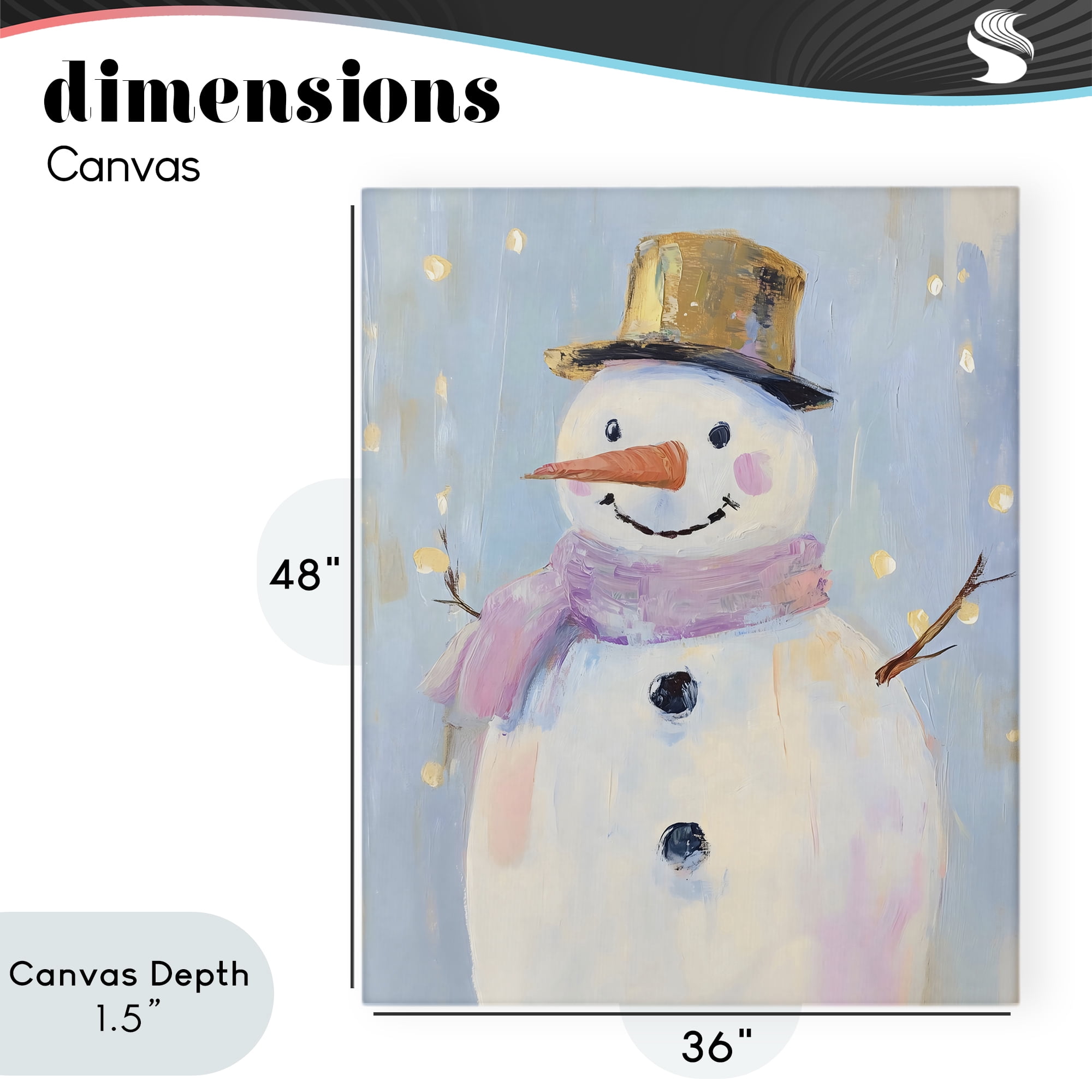 Stupell Industries Cheerful Pastel Snowman Canvas Wall Art, design by The Prints Vibe
