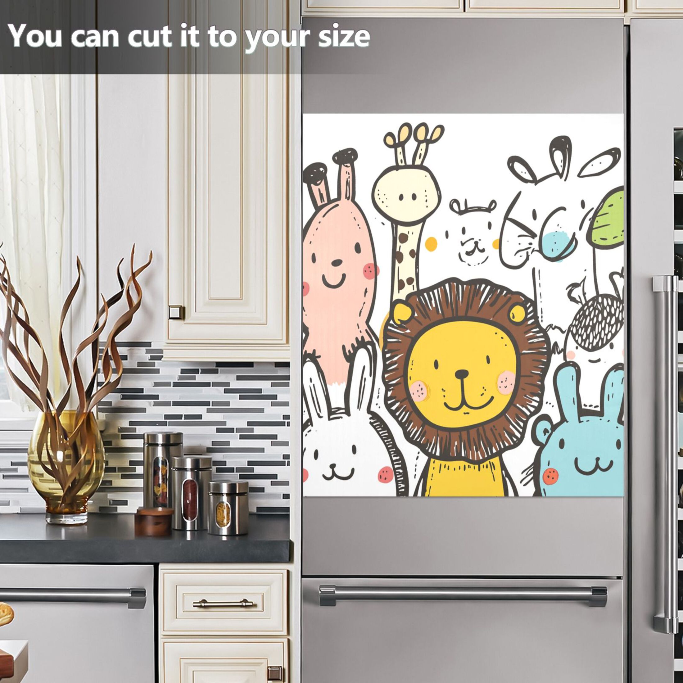 Dishwasher Magnetic Sticker 23x26 Inch Refrigerator Magnetic Sticker Washing Machine Magnetic Sticker Kitchen Panel Magnetic Sticker Home Decor Super Cute Little Lion
